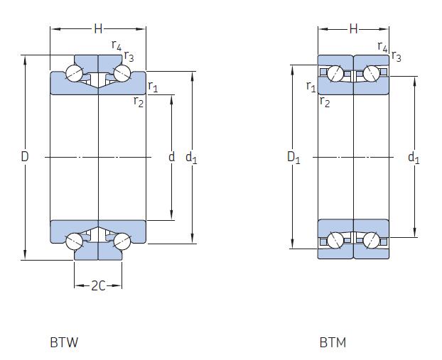 BTW BTM high-speed angular contact thrust ball bearings