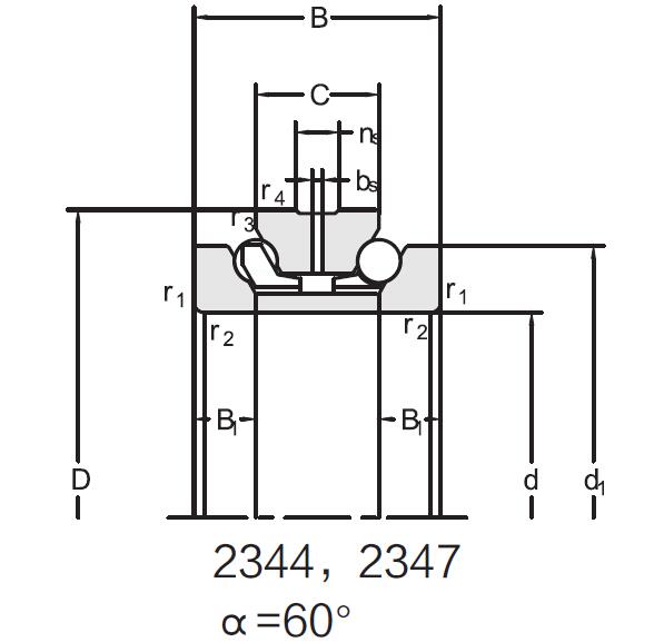 Double direction angular contact ball bearing